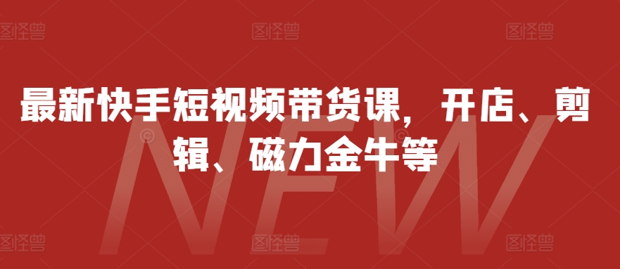 最新快手短视频带货课，开店、剪辑、磁力金牛等-翻身站