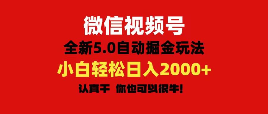 微信视频号变现，5.0全新自动掘金玩法，日入利润2000+有手就行-翻身站