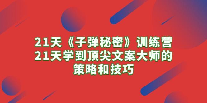 21天《子弹秘密》训练营，21天学到顶尖文案大师的策略和技巧-翻身站