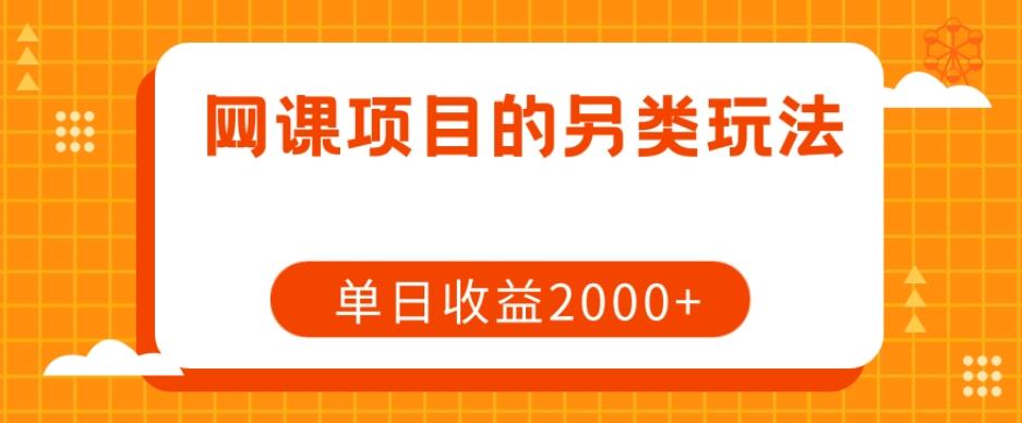 网课项目的另类玩法，单日收益2000+【揭秘】-翻身站