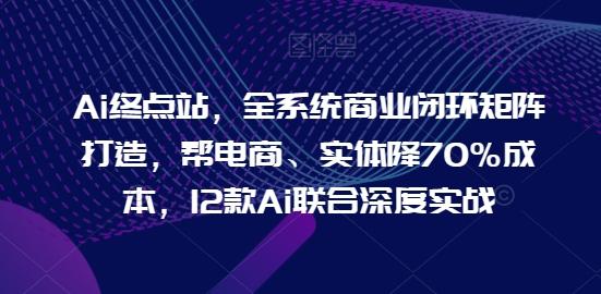 Ai终点站，全系统商业闭环矩阵打造，帮电商、实体降70%成本，12款Ai联合深度实战-翻身站