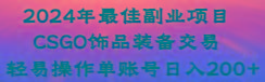 2024年最佳副业项目 CSGO饰品装备交易 轻易操作单账号日入200+-翻身站