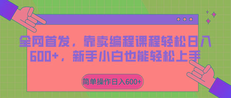 全网首发，靠卖编程课程轻松日入600+，新手小白也能轻松上手-翻身站