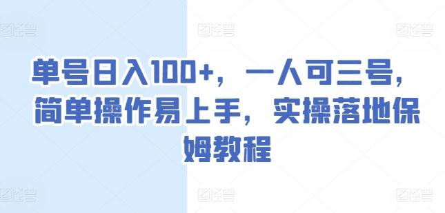 单号日入100+，一人可三号，简单操作易上手，实操落地保姆教程【揭秘】-翻身站