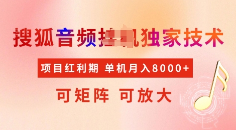 全网首发搜狐音频挂JI独家技术，项目红利期，可矩阵可放大，稳定月入8k【揭秘】-翻身站