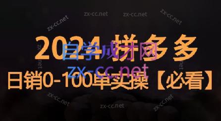 恒哥·2024拼多多日销0-100单实操-翻身站