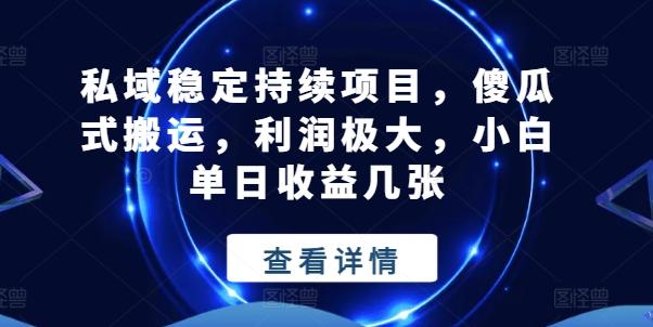 私域稳定持续项目，傻瓜式搬运，利润极大，小白单日收益几张【揭秘】-翻身站