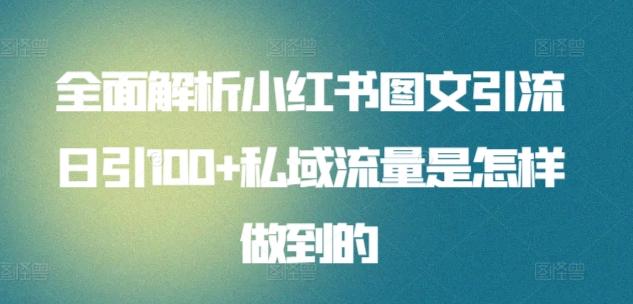 全面解析小红书图文引流日引100+私域流量是怎样做到的【揭秘】-翻身站