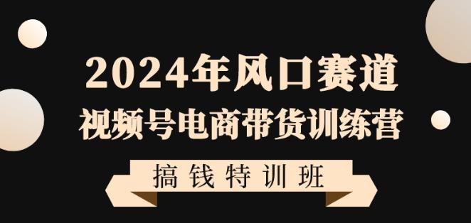 2024年风口赛道视频号电商带货训练营搞钱特训班，带领大家快速入局自媒体电商带货-翻身站