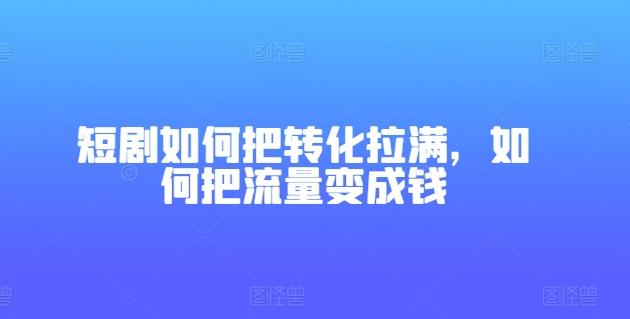 短剧如何把转化拉满，如何把流量变成钱-翻身站