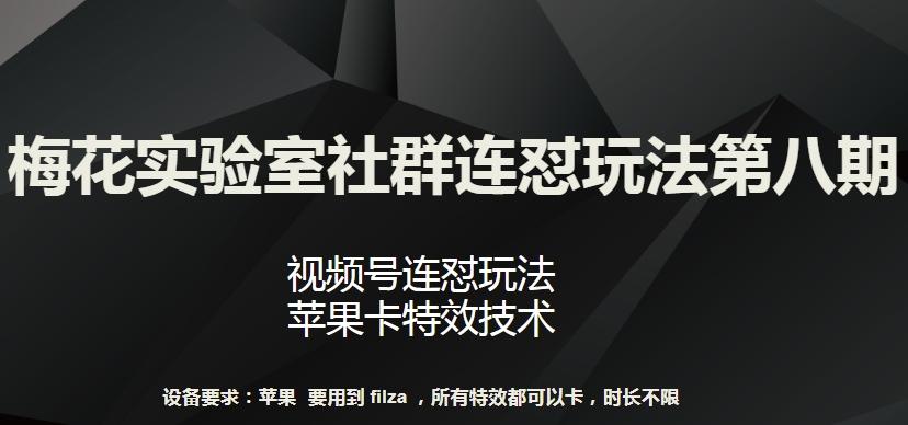 梅花实验室社群连怼玩法第八期，视频号连怼玩法 苹果卡特效技术【揭秘】-翻身站