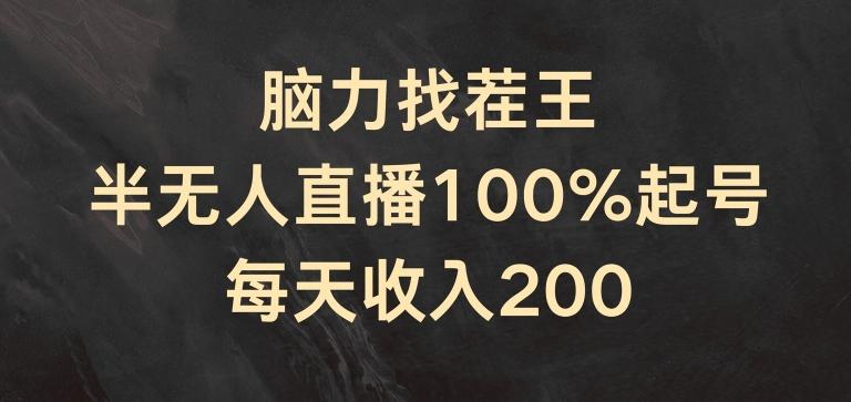 脑力找茬王，半无人直播100%起号，每天收入200+【揭秘】-翻身站