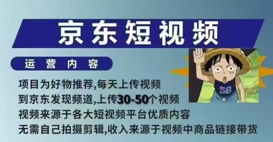京东短视频带货课，无需自己拍摄剪辑，保姆式教学，两天快速上手-翻身站
