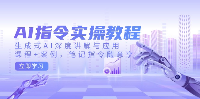 AI指令实操教程，生成式AI深度讲解与应用，课程+案例，笔记指令随意享-翻身站