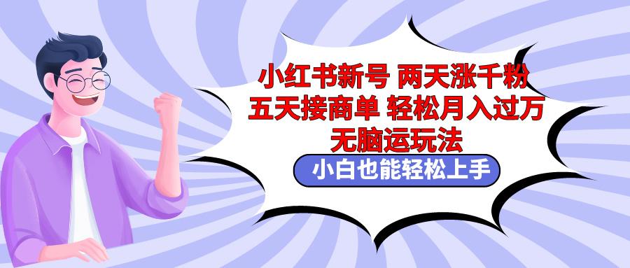 小红书新号两天涨千粉五天接商单轻松月入过万 无脑搬运玩法 小白也能轻…-翻身站