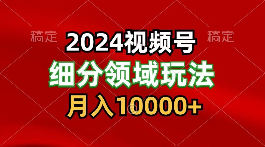 2024视频号分成计划细分领域玩法，每天5分钟，月入1W+-翻身站