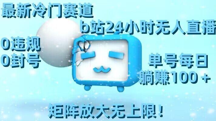 最新冷门赛道，b站24小时无人直播，0违规0封号，单号每日躺赚100＋，矩阵放大无上限【揭秘】-翻身站