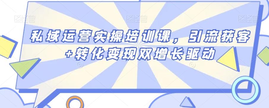 私域运营实操培训课，引流获客+转化变现双增长驱动-翻身站