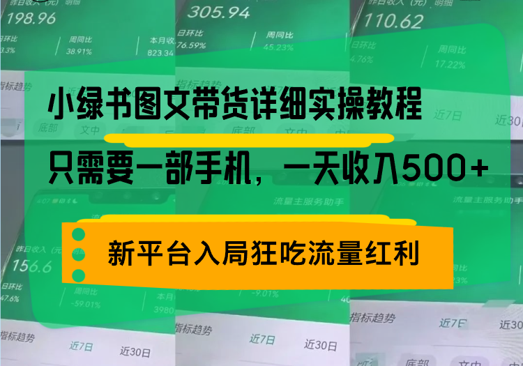小绿书图文带货详细实操教程，只需要一部手机，一天收入500+，轻松变现-翻身站