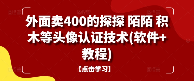 外面卖400的探探 陌陌 积木等头像认证技术(软件+教程)-翻身站