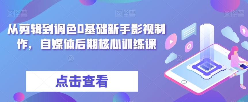 从剪辑到调色0基础新手影视制作，自媒体后期核心训练课-翻身站