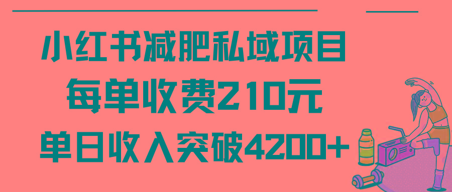 (9466期)小红书减肥私域项目每单收费210元单日成交20单，最高日入4200+-翻身站