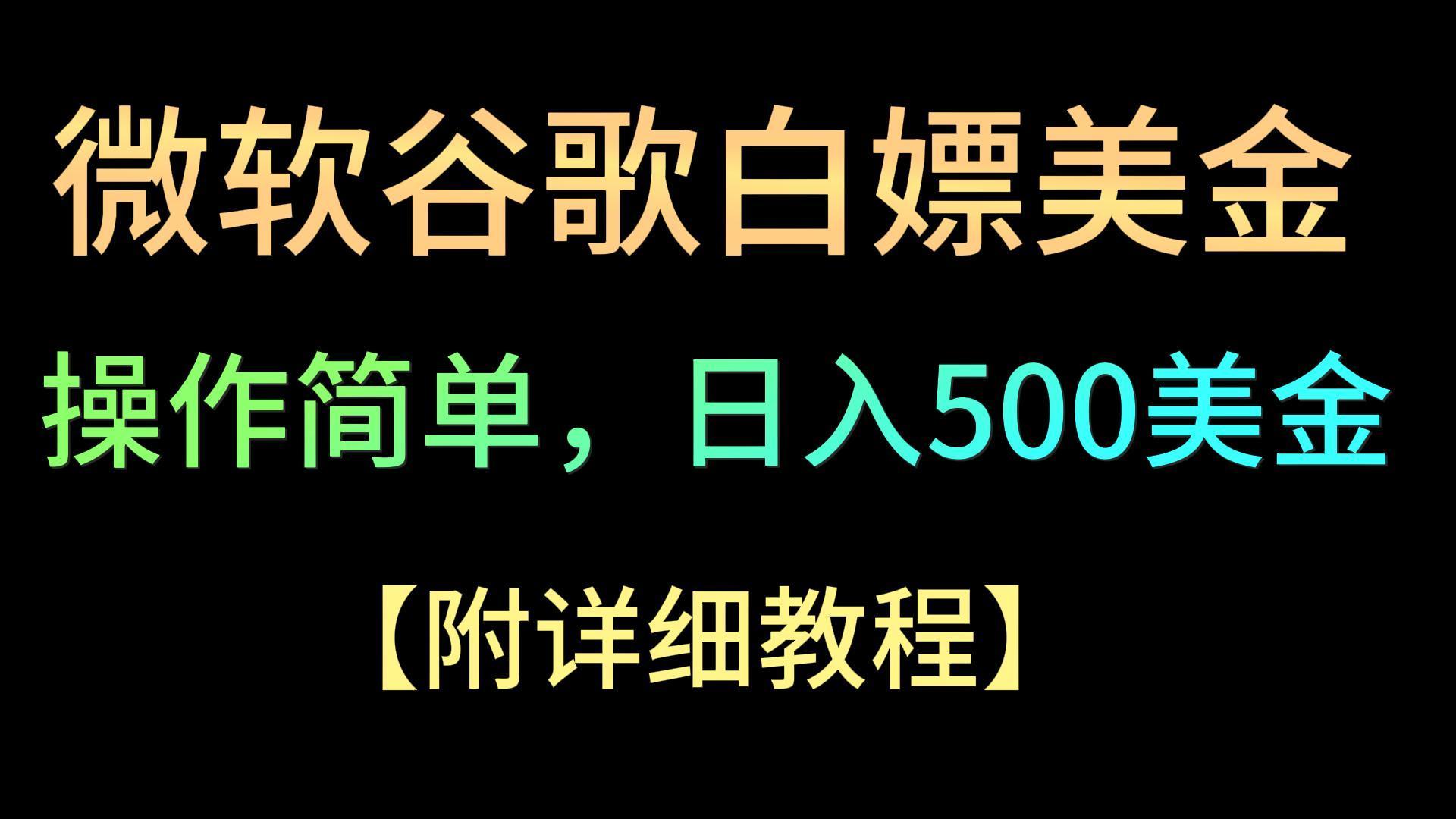 微软谷歌项目3.0，轻松日赚500+美金，操作简单，小白也可轻松入手！-翻身站