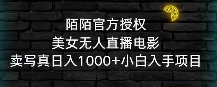 陌陌官方授权美女无人直播电影，卖写真日入1000+小白入手项目【揭秘】-翻身站