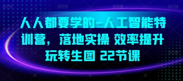 人人都要学的-人工智能特训营，落地实操 效率提升 玩转生图(22节课)-翻身站