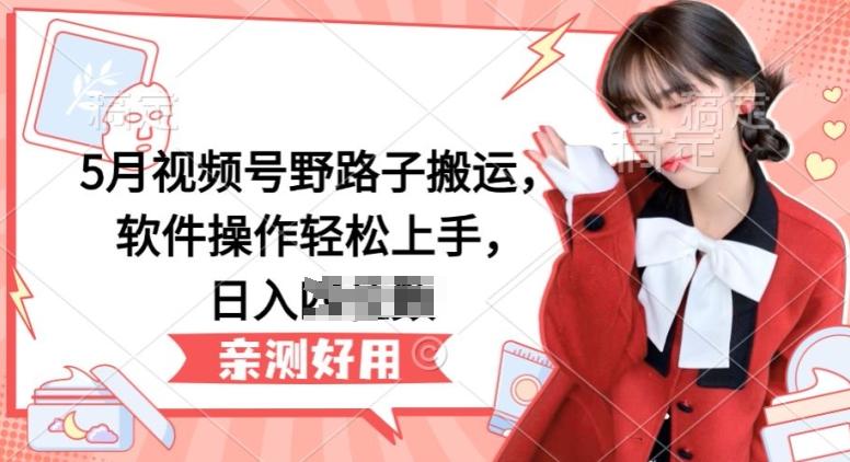 5月视频号野路子搬运，软件操作轻松上手，日入三位数【揭秘】-翻身站
