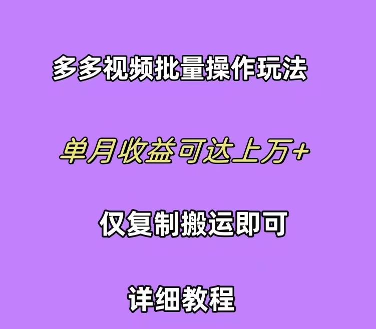 (10029期)拼多多视频带货快速过爆款选品教程 每天轻轻松松赚取三位数佣金 小白必…-翻身站