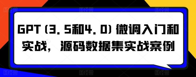 GPT(3.5和4.0)微调入门和实战，源码数据集实战案例-翻身站