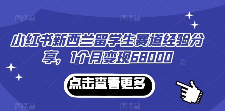 小红书新西兰留学生赛道经验分享，1个月变现68000【揭秘】-翻身站