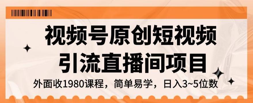 视频号原创短视频引流直播间项目，日入3~5五位数【揭秘】-翻身站