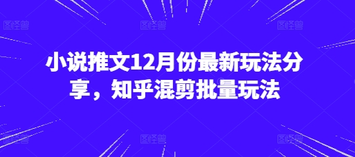 小说推文12月份最新玩法分享，知乎混剪批量玩法-翻身站