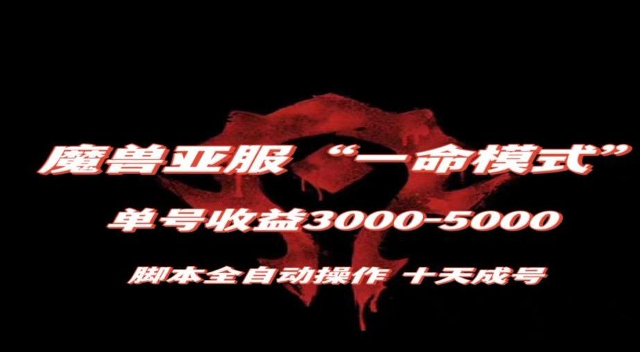 魔兽亚服一命模式，10天成号-单号3千-5千，脚本全自动操作，保姆级教学【揭秘】-翻身站