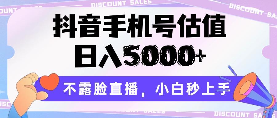 抖音手机号估值，日入5000+，不露脸直播，小白秒上手-翻身站