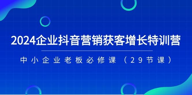 2024企业抖音-营销获客增长特训营，中小企业老板必修课(29节课-翻身站