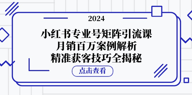 小红书专业号矩阵引流课，月销百万案例解析，精准获客技巧全揭秘-翻身站