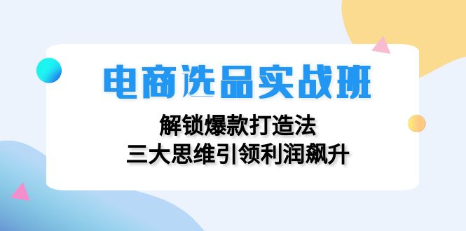 电商选品实战班：解锁爆款打造法，三大思维引领利润飙升-翻身站