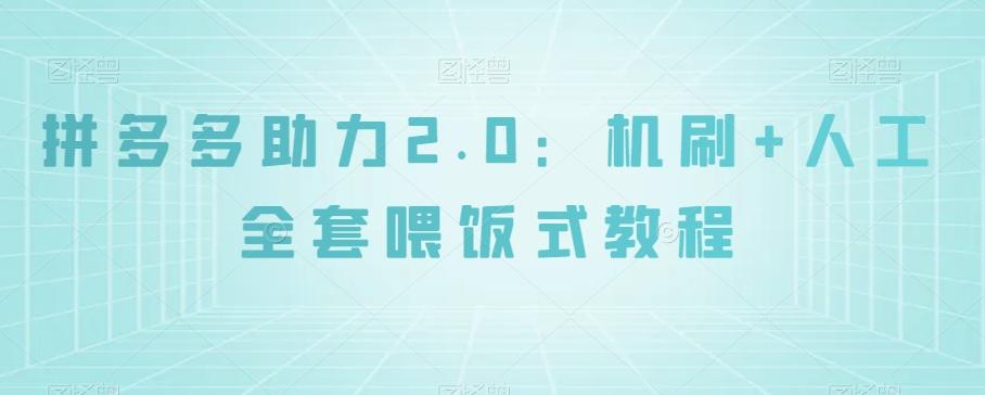 拼多多助力2.0：机刷+人工全套喂饭式教程【揭秘】-翻身站