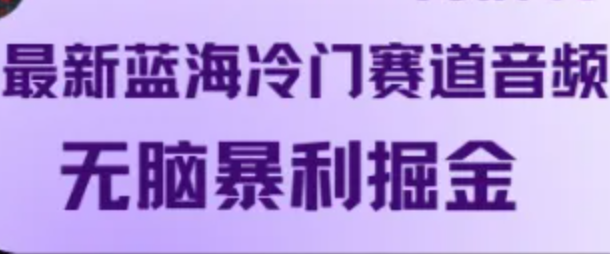 最新蓝海冷门赛道音频，无脑暴利掘金-翻身站
