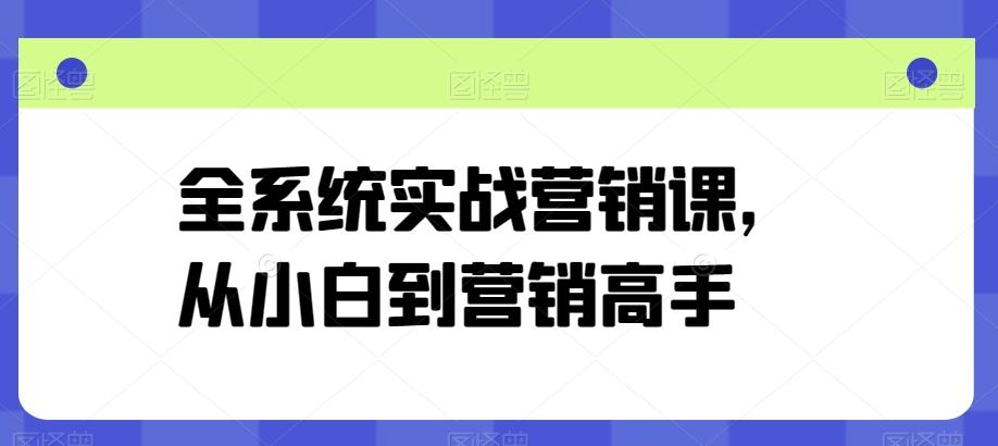 全系统实战营销课，从小白到营销高手-翻身站