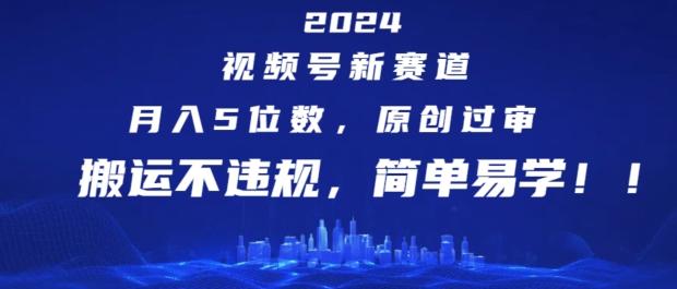 2024视频号新赛道，月入5位数+，原创过审，搬运不违规，简单易学【揭秘】-翻身站