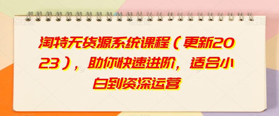 淘特无货源系统课程（更新2023），助你快速进阶，适合小白到资深运营-翻身站