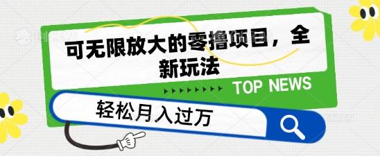 可无限放大的零撸项目，全新玩法，一天单机撸个50+没问题【揭秘】-翻身站