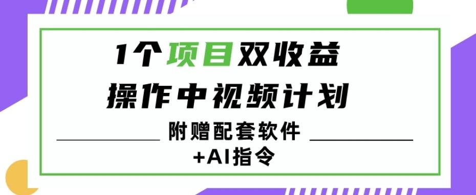 1个项目双收益？操作中视频计划1天最高3100+收益？（附赠配套软件+AI指令）-翻身站
