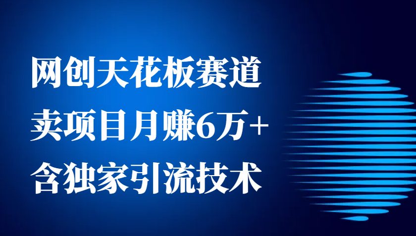 网创天花板赛道，卖项目月赚6万+，含独家引流技术(共26节课)-翻身站