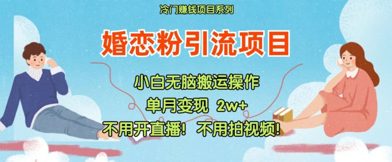 小红书婚恋粉引流，不用开直播，不用拍视频，不用做交付【揭秘】-翻身站