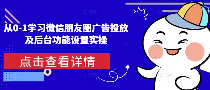 从0-1学习微信朋友圈广告投放及后台功能设置实操-翻身站